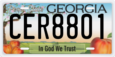 GA license plate CER8801