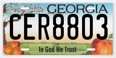 GA license plate CER8803