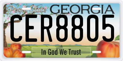 GA license plate CER8805