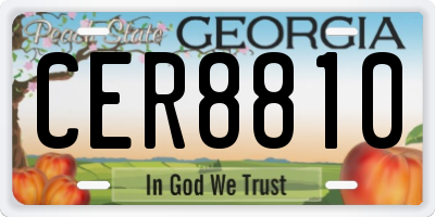 GA license plate CER8810