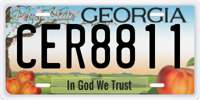 GA license plate CER8811