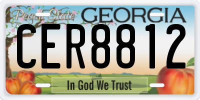 GA license plate CER8812