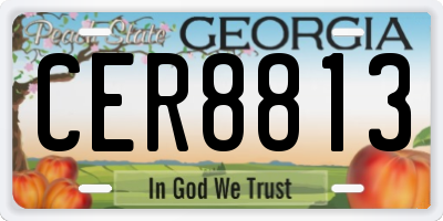GA license plate CER8813