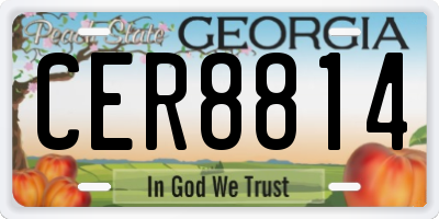GA license plate CER8814