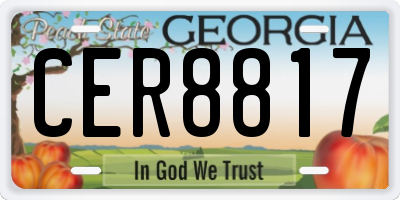 GA license plate CER8817