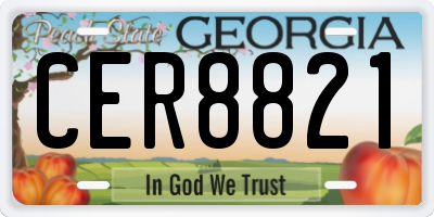 GA license plate CER8821