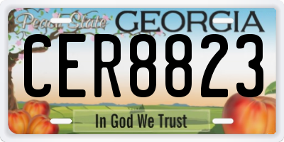 GA license plate CER8823