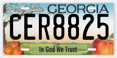 GA license plate CER8825