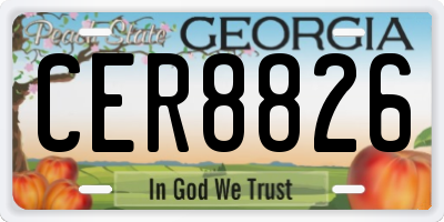 GA license plate CER8826