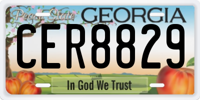 GA license plate CER8829