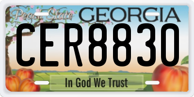 GA license plate CER8830