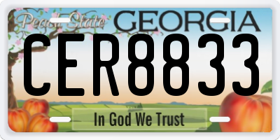 GA license plate CER8833