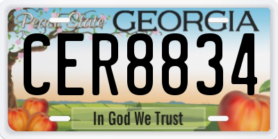 GA license plate CER8834