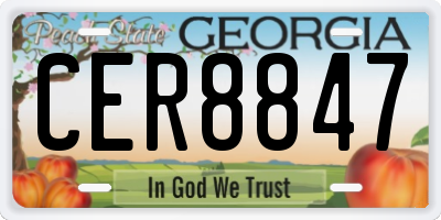 GA license plate CER8847