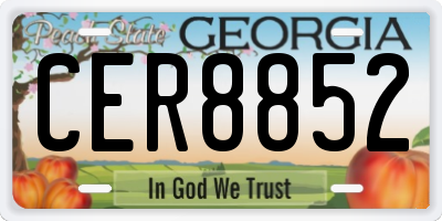 GA license plate CER8852