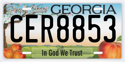 GA license plate CER8853