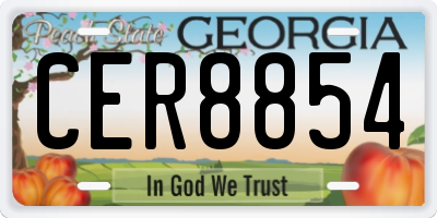 GA license plate CER8854