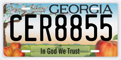 GA license plate CER8855