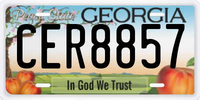 GA license plate CER8857