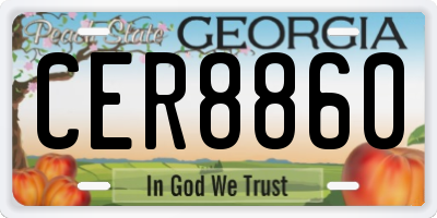 GA license plate CER8860