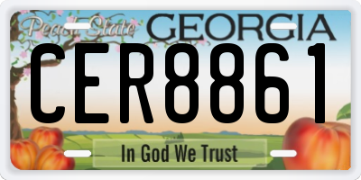 GA license plate CER8861