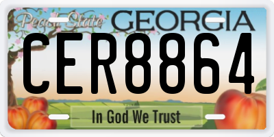 GA license plate CER8864