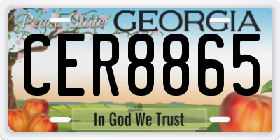 GA license plate CER8865