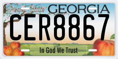 GA license plate CER8867