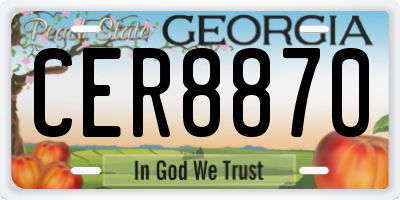 GA license plate CER8870