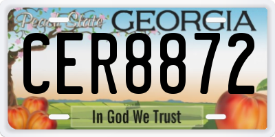 GA license plate CER8872