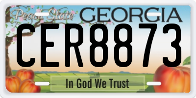 GA license plate CER8873
