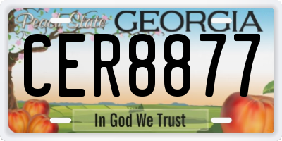 GA license plate CER8877
