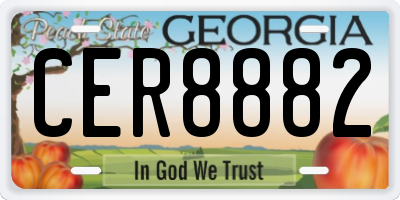 GA license plate CER8882