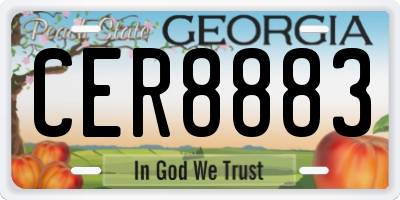 GA license plate CER8883