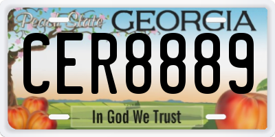 GA license plate CER8889