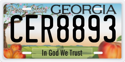 GA license plate CER8893