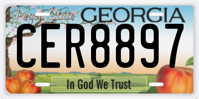 GA license plate CER8897