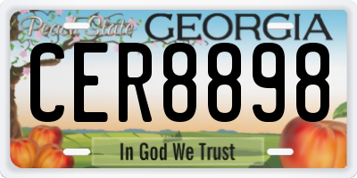 GA license plate CER8898