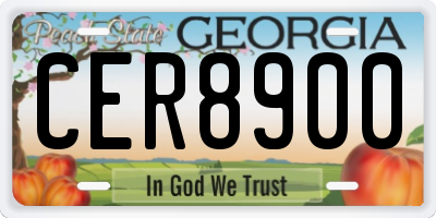 GA license plate CER8900