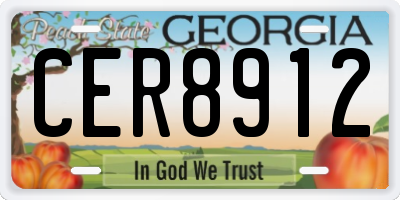 GA license plate CER8912