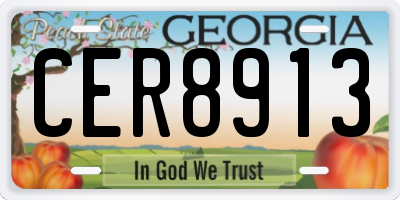 GA license plate CER8913