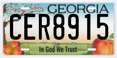 GA license plate CER8915
