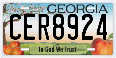GA license plate CER8924