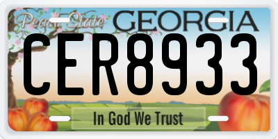 GA license plate CER8933