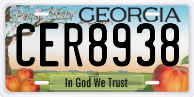 GA license plate CER8938
