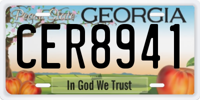 GA license plate CER8941