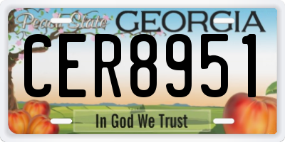 GA license plate CER8951