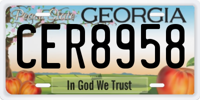 GA license plate CER8958