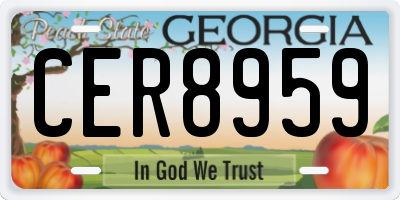 GA license plate CER8959