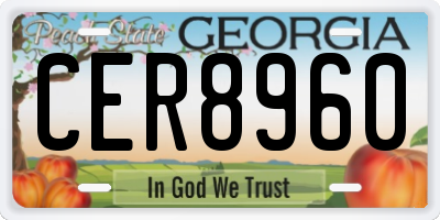 GA license plate CER8960